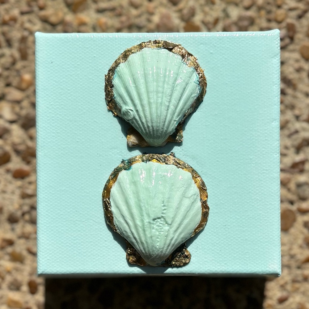 Aqua Seashell Canvas Art